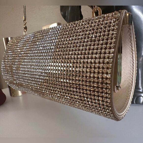 Genuine Swarovski Bag Authentic Swarovski Gold Clutch. - Picture 14 of 17